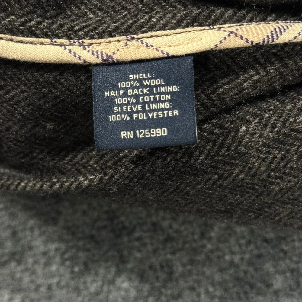 Faconnable Wool Blazer Herringbone Sport Coat Jacket M Charcoal Grey Mens Medium